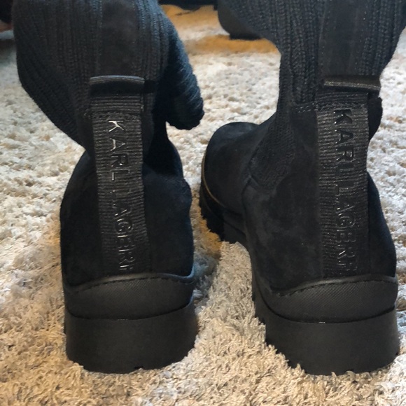Karl Lagerfeld Paris - Wool Knit Sued Chelsea Boot - Picture 3 of 14